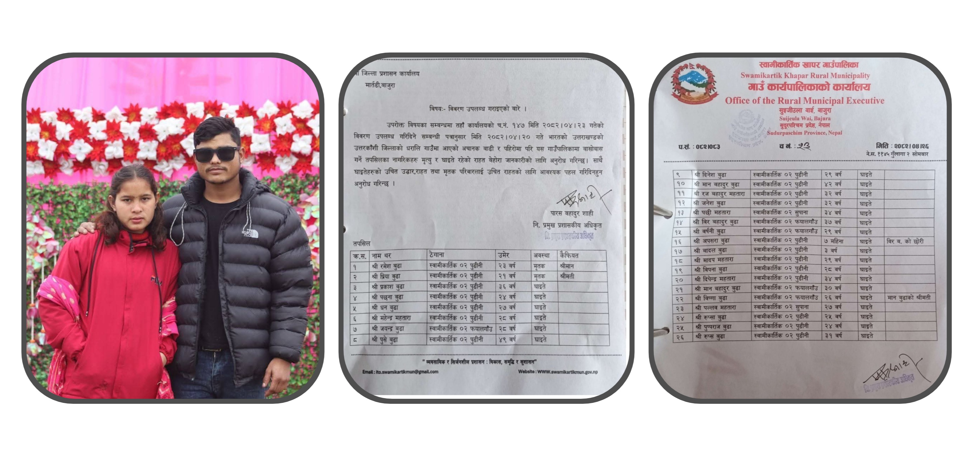 उत्तराखण्ड बाढीमा बाजुराका दुई जना बेपत्ता, २४ घाइते