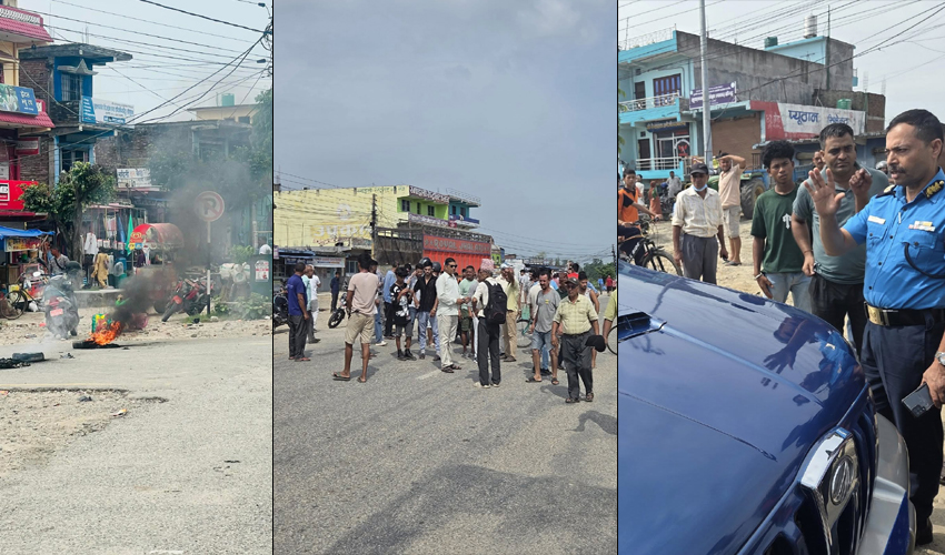 कञ्चनपुरमा प्रहरीले चलाएको मोटरसाइकलको ठक्करबाट ललितको मृत्यु, राजमार्ग अवरुद्व