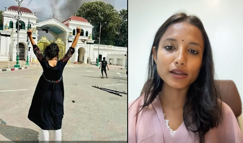 सिंहदरबार जलिरहँदा ‘देखिस् तेरो पतन’ भन्दै रक्षा बमको विजयी पोज, के भन्छिन् उनी ?