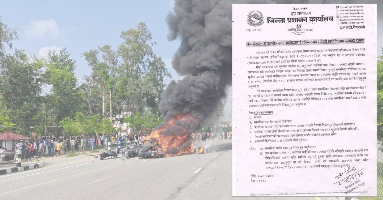 सुदूरपश्चिमका १२९ जना जेनजी आन्दोलनका घाइते, परिचयपत्र र भैपरी खर्चका लागि निवेदन माग